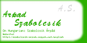 arpad szabolcsik business card